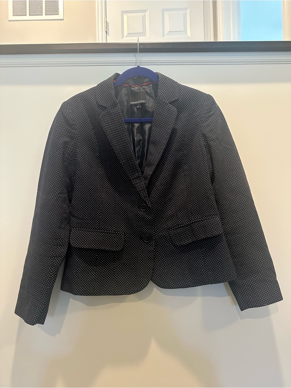 Cynthia Rowley Navy Microdot Blazer